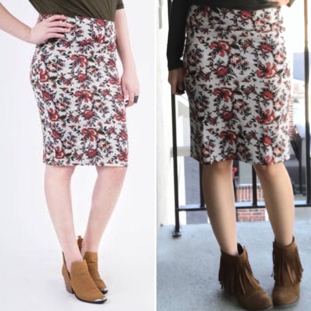 AGNES & DORA Pencil Skirt in Mehndi